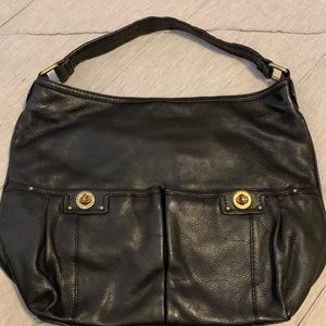 MARC BY MARC JACOBS Totally Turnlock Faridah Black Leather Hobo Bag